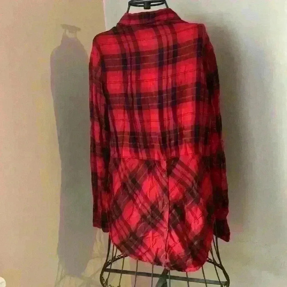 Lycky brand plaid Flannel Shirt Button Front Long Sleeve Womens size s - Picture 5 of 6